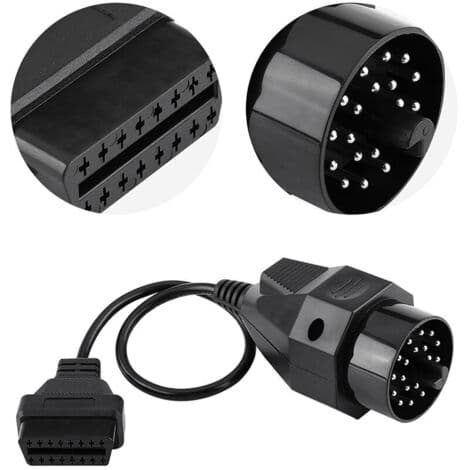 OBD2 20-bens til 16-bens adapterkabel – Kompatibel med E36 E38 E39 E46 E53 X5 Z3 – ABS-materiale – Længde 320 mm