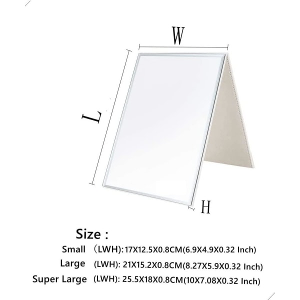 Spegel Stor Bärbar Super HD Mirror Makeup Mirror Multi Stand Angle Hand Free/Handhållen/Bordsskiva hopfällbar spegel