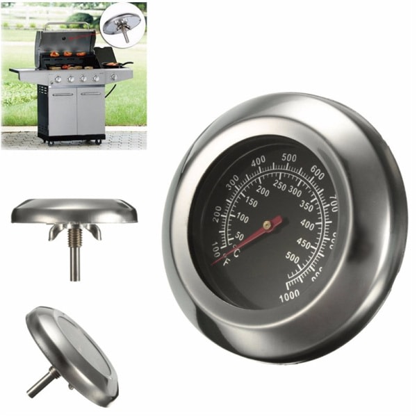 Analog grilltermometer i rustfrit stål
