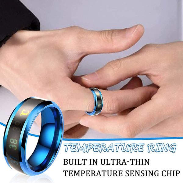 Hjerte humør ringer for jenter titan farge temperatur par ring stål rustfritt stål temperatur kropp ring stål smart endre temperatur vanlige ringer (bl