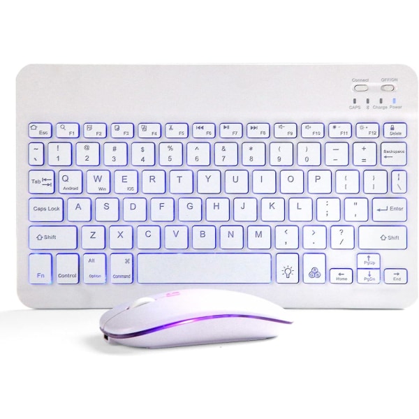 Bluetooth tastatur og mus Combo genopladeligt trådløst tastatur og mus