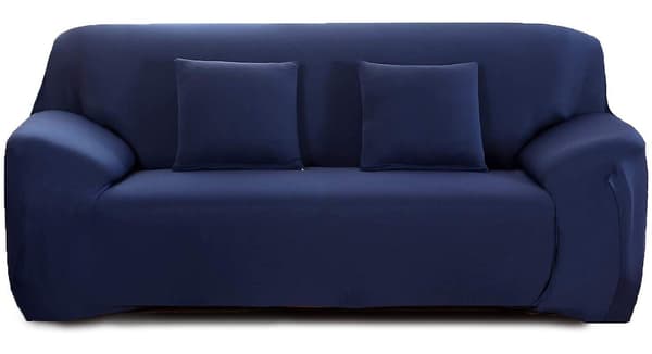 Elastisk Sofaovertrekk 2 Seater Sofa Slipcovers Sofa Slipcover Couch Slipcover Tilpasset Sofaovertrekk Med Armlen, Marineblå