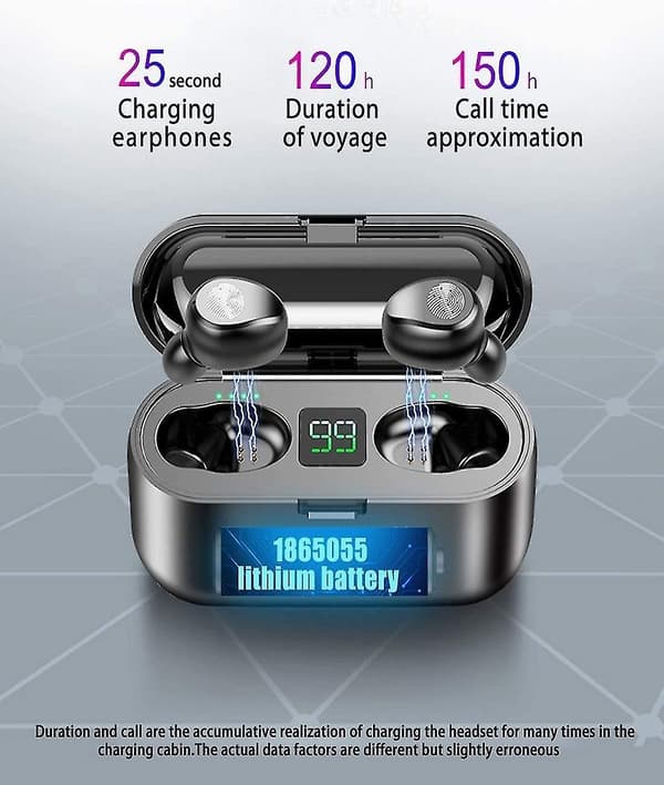 Touch Bluetooth-headset Ipx7 Vattentäta Trådlösa Öronproppar Led-display Hs