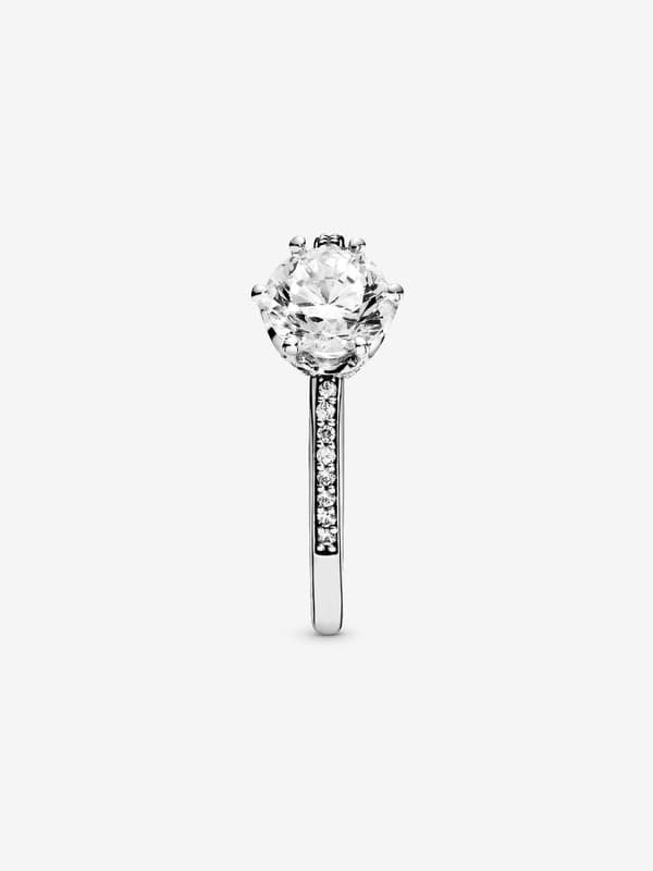 Pandora - Klar Glittrande Krona Solitär Ring - Sterlingsilver Circumference: 54mm