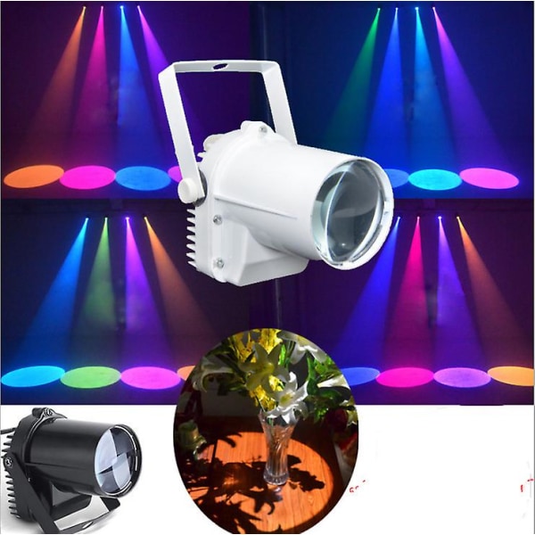 Led-scenljus, 5w discobollstrålkastare, Rgb Led Pinspot-effektlampa för festplats, scen-vit