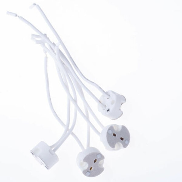 20 st G5.3 Keramisk kvartslamphållare Sockel Ljuskopp Silikonkabel för halogenlampor, LED-lampor, Vit, 15 cm