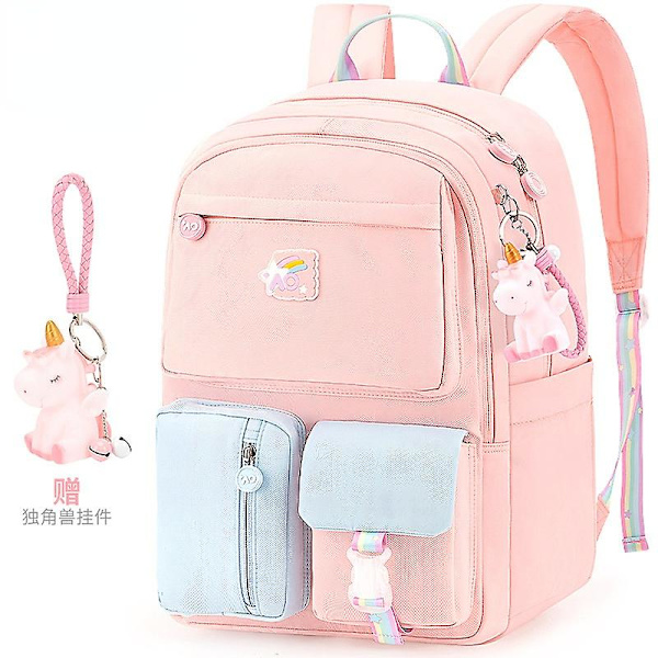Vattentäta skolväskor för barn, flickor, grundskola, ortopedisk skolryggsäck, skolväska barn Mochila Infantil large pink