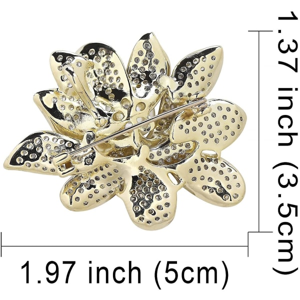 Elegant Rhinestone Blomster Brosje Pins For Kvinner Kostyme Corsage Brosje Med Simulert Perle