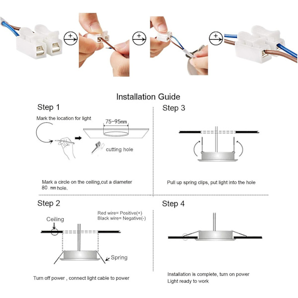 LED-indbygningsloftlampe. 7w Downlights 700lm Koldt Hvidt Lys 6000k. Rund