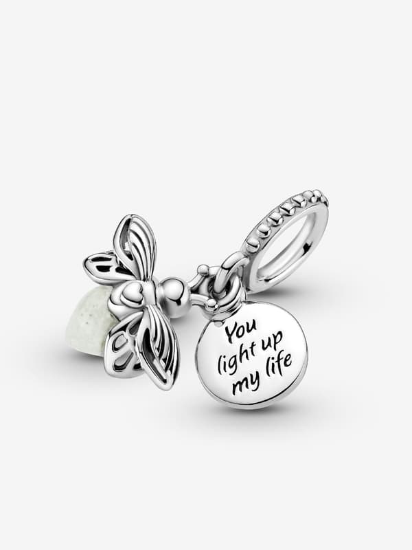 Pandora - Selvlysende Ildflue Dingle Charm - Sterlingsølv