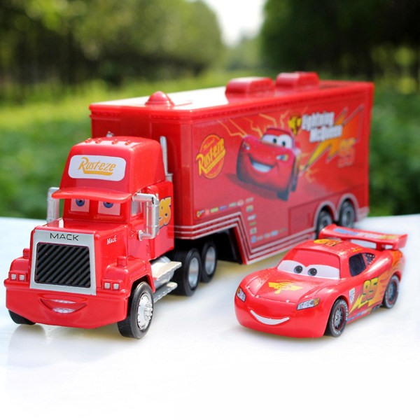 Bilar Film Mcqueen & The King & Chick Hicks & Mack Truck Farbror Diecast Fordon Leksaker Set Style M