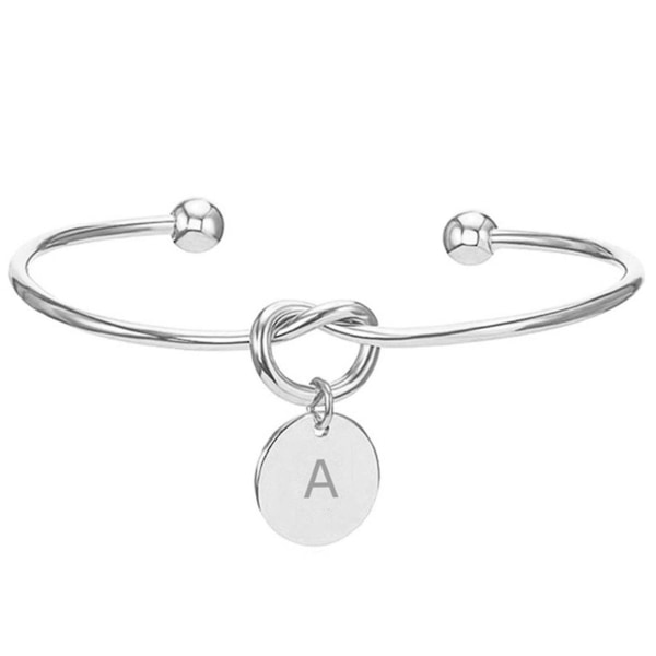 Mote Initial Smykker Initial Legering Brev Charm Armbånd Til Kvinner Brudepike Binde Silver A