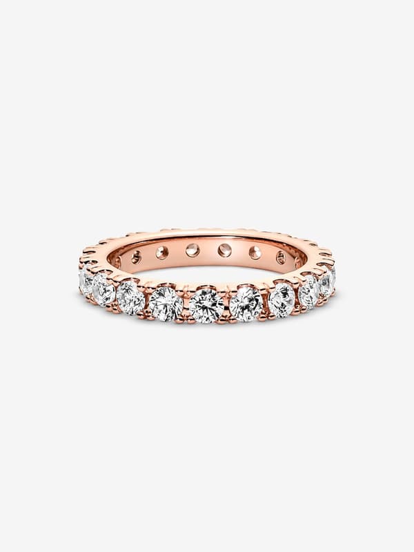 Pandora - Sparkling Row Eternity Ring - 14k roséguldplätering Circumference: 54mm