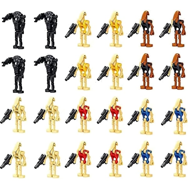 24 Piece Star Wars Battle Droids With Weapons Set, 6 X 4 Droids Figures, Building Blocks Action Figures Toy, Gifts For Kids