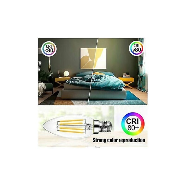Led-lyspære, varmt hvitt, dimbar, 600LM 6W erstatter 60 watt stearinlys LED-pære