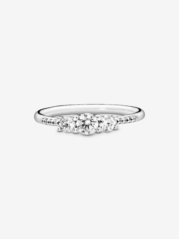 Pandora - Klar Tre-Stens Ring - Sterlingsølv Circumference: 54mm