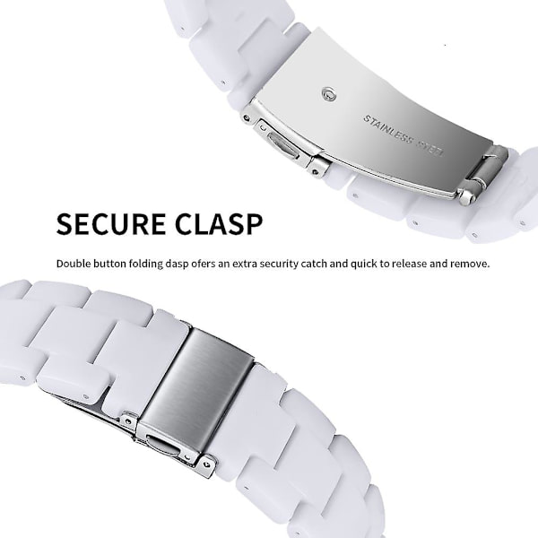 Ersättningsarmband för Garmin Vivoactive 4, 22 mm vattentätt klockarmband i harts White Style A Garmin Vivoactive 4