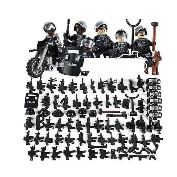 Kvalitet hög SWAT SET ARMY SOLDIERS WAR COMMANDOS byggstenar lekset för barn present