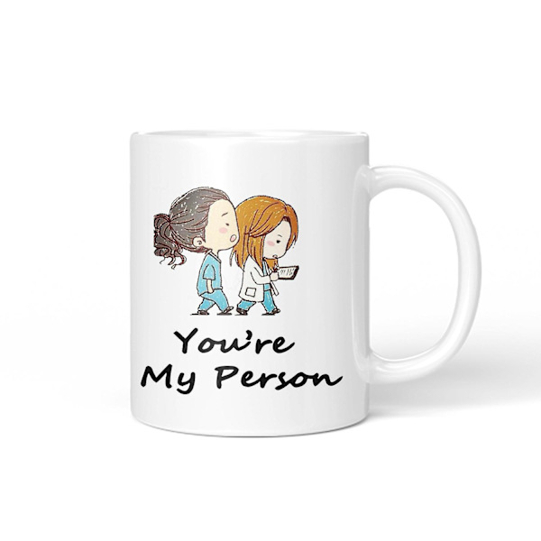 Rolig kaffemugg - Du är min person - Vänkopp - Födelsedagsmugg för väninna, kvinnliga vänner, syster - Söt kaffekopp, Bff, systrar - 11 oz