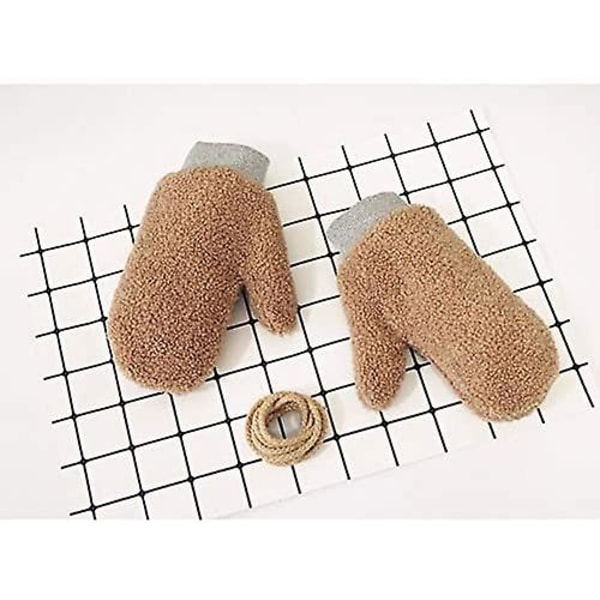 Plush Mittens Winter Warm Mittens Mittens Soft And Warm Khaki