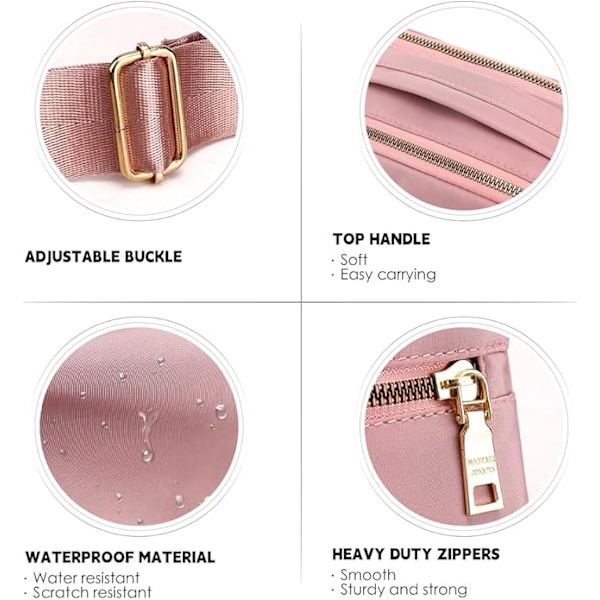 Naisten crossbody-laukku, monilokeroinen käsilaukku ja olkalaukku, vedenpitävä nailon, varkaudenestoinen crossbody-laukku matkustamiseen ja ostosten tekoon