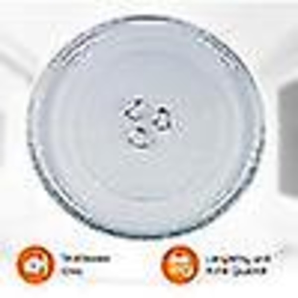 Universal mikrobølgeovn dreieskive i glass med 3 fester, 24,5 cm-3