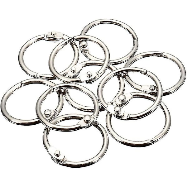 Bokringar, lösbladspärmringar, 50-pack, silver (0,8 tum)