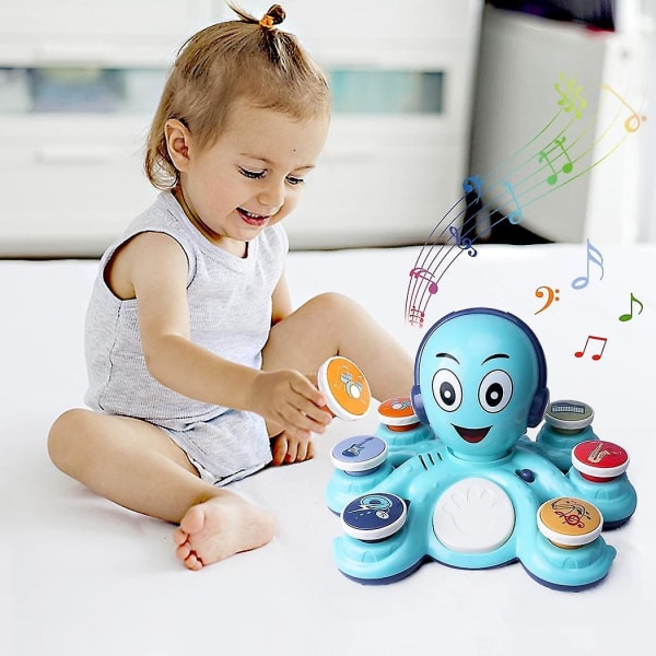 Bläckfisk musik pedagogisk leksak för tidig barndom för baby present blå