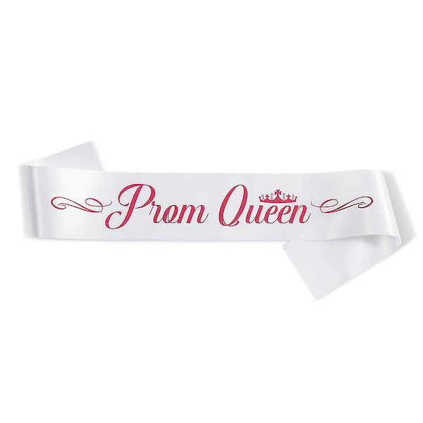 Uusi Designprom King & Prom Queen -nauha valmistujaisjuhliin, koulun prom-juhliin, koristeisiin ja juhlatarvikkeisiin
