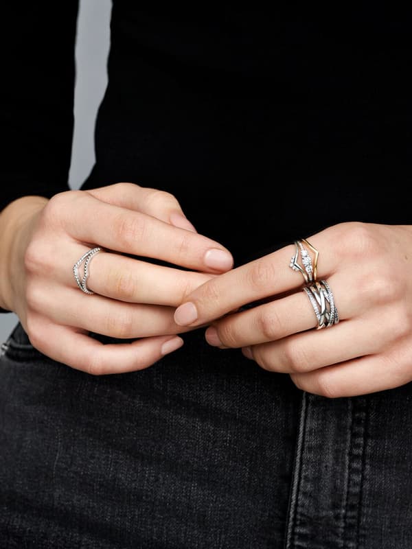 Pandora – Sparkling Wishbone-ring – Sterling sølv Circumference: 56mm