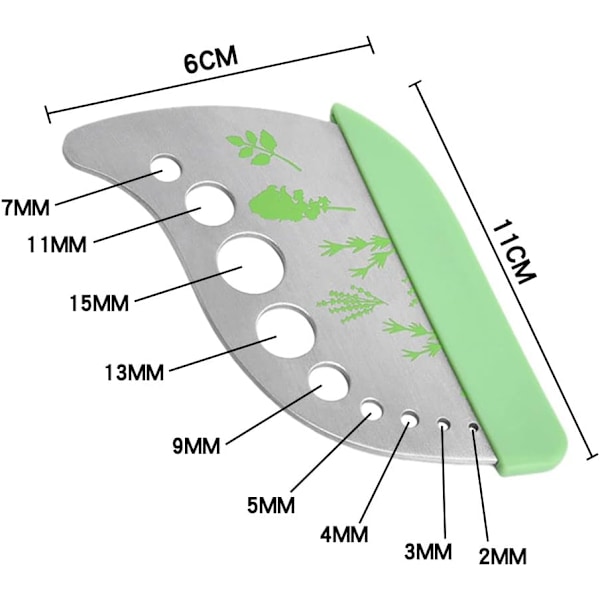 2-osainen yrttienpoistaja 9-reikäinen ruostumattomasta teräksestä valmistettu yrttileikkuri lehtienpoistaja, rosmariini, timjami, lehtikaali, lehtikaali, minttu