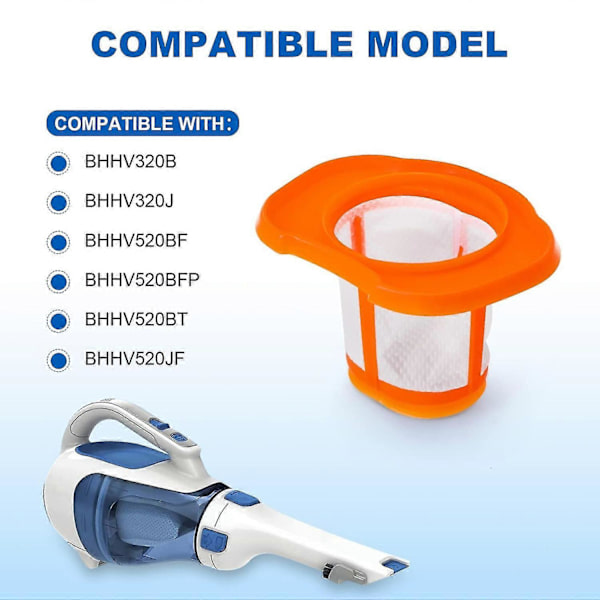 3 kpl suodattimia BLACK+DECKER BHHV320B BHHV320J BHHV520BF BHHV520BFP BHHV520BT BHHV520JF johdottomalle imurille