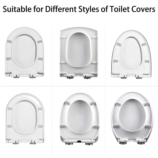 Universal toalettsits stötfångare - 4-pack toalettsits stötfångare kompatibel med användning med bidé, lock; Funktioner självhäftande kuddar, solid, oval, vit