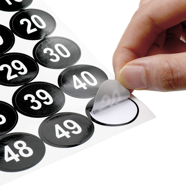 20 stk 1 til 50 numeriske klistermærker fortløbende numeriske klistermærker 1 tommer selvklæbende mærkat til opbevaring Cla