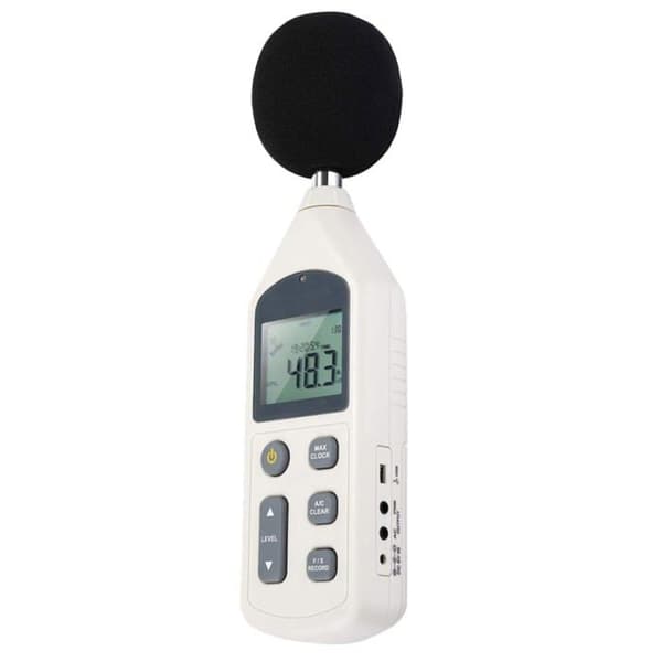 Ljudnivåmätare, GM1356 mini digital decibeltestare, 30-130dBA LCD, A/C snabb/långsam visning, USB
