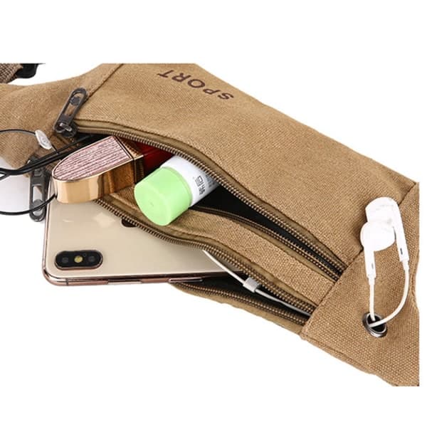 Holdbar og stilfuld mavetaske (justerbar) Khaki