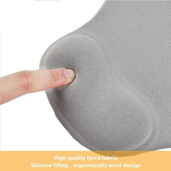 Kontormusematte med gelhåndleddsstøtte - Ergonomisk spillmusematte håndleddsstøtte - Design Gamepad-matte gummibase for bærbar datamaskin (02grå)