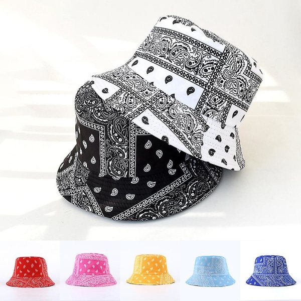 Kvinnors Paisley Panama Bucket Hat Vintage Cashew Print Vändbar Basin Hat Bob Män Sol Fiske Fiskare Hat Hip Hop Caps 2024
