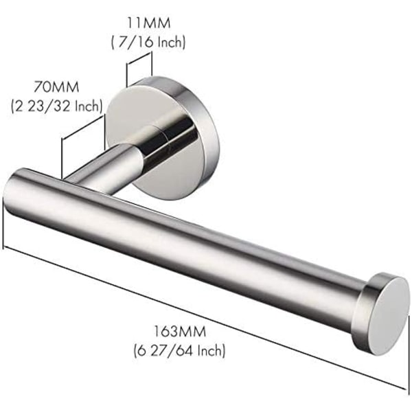 Toiletpapirholder til vægmontering, toiletrulleholder i rustfrit stål, moderne, L4G-9904 (poleret, krom)