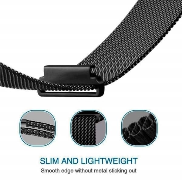 Apple Watch SE 40mm Armbånd Milanese Loop Rosaguld Sort