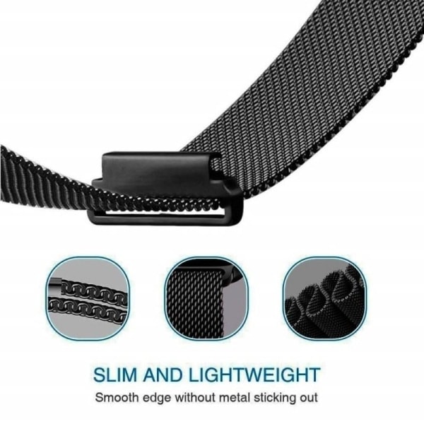 Apple Watch SE 40mm -ranneke Milanese Loop -ruusukulta musta