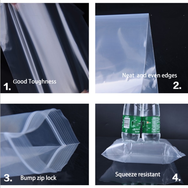 Uudelleen suljettavat muovipussit, 100 kpl, 4x6cm