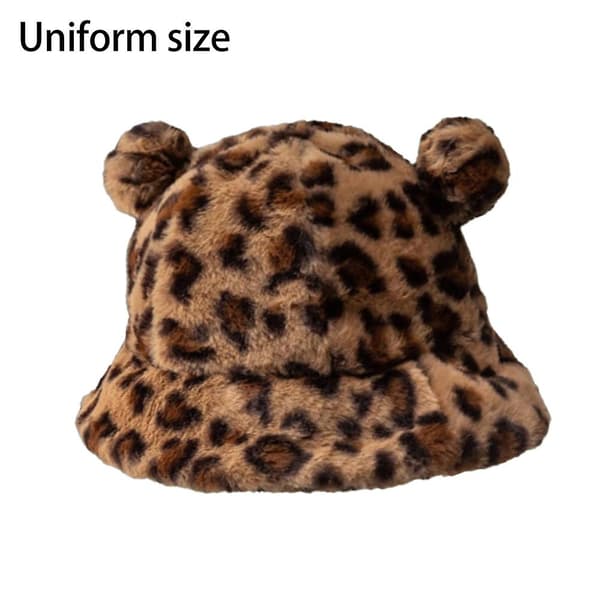 Spand med søde fiskerhat Vinter Hold Varme Sjov Leopard Print leopard print