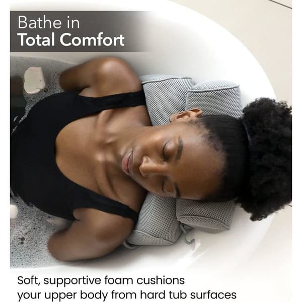 Everlasting Comfort Luksus Badekarpute - Støttepute for Hode, Nakke, Rygg til Badekar, Spa, Bløtlegging