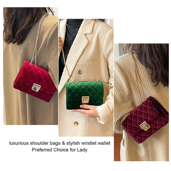 Kvinnors axelväska Mode Koppling Handväska Designer Crossbody Väska Med Kedjerem Claret