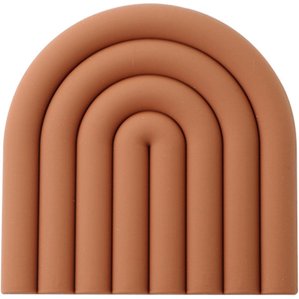 Silikonunderlag, regnbue silikonbordmatte, varmeunderlag, varmebestandige sklisikre matter, koppisolasjonsmatte, serviseisolasjonspute gryteunderlag brown