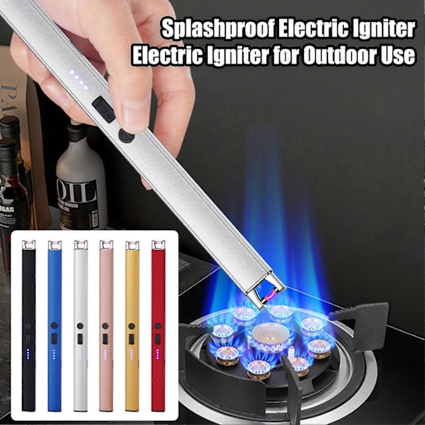 1 Set Elektrisk Tändare USB Laddningsbar Låglåga Tändare Vindtät Puls Tändare för Hem Utomhus Camping Red