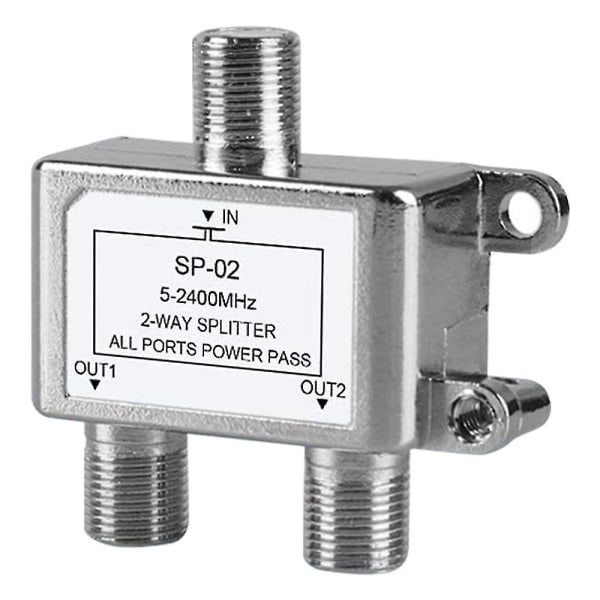 Koaksialkabelsplitter 5-2400mhz, fungerer med satellitt-TV, Catv, antennesystem