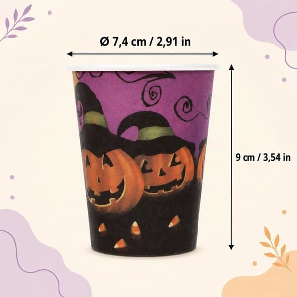 Halloween-pappersmuggar, 30 delar, pumpadesign
