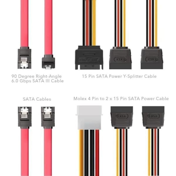 2,5 tommer SSD til 3,5 tommer internt harddisk monteringssæt beslag (SATA datakabler og strømkabler inkluderet)